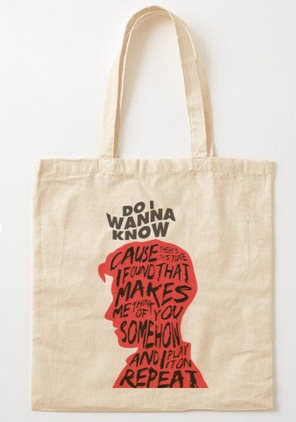 Do I Wanna Know Arctic Monkeys tote bag 100x100 algodon - Trazzo Studio