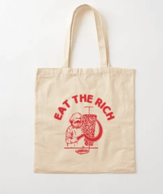 Eat the rich karl marx comerse a los ricos tote bag - Trazzo Studio