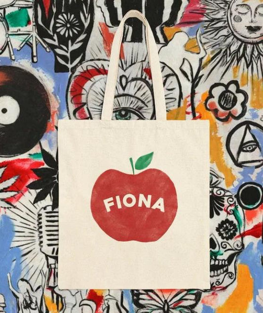 Fiona Apple Inspired Tote Bag Beige/Black 100x100 algodon - Trazzo Studio
